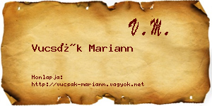 Vucsák Mariann névjegykártya