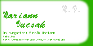 mariann vucsak business card